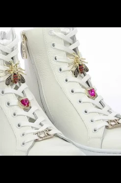 Damskie Carinii Skórzane Sneakersy Damskie | Na Platformie*Białe wysokie sneakersy --B9180-I81-000-000-G23