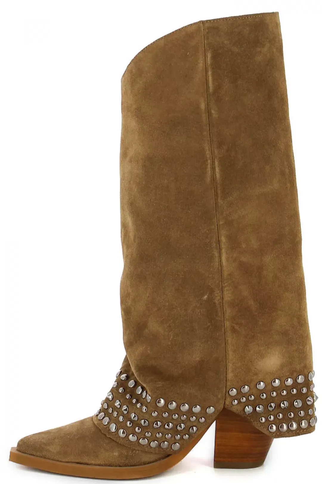 Carinii Kowbojki*Brązowe zamszowe kowbojki z ozdobami --B10217-P09-000-000-000
