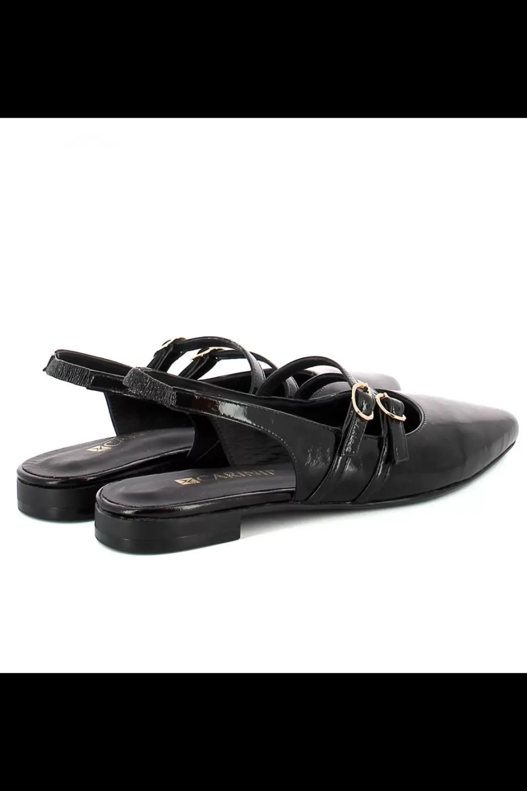 Carinii Baleriny*Czarne baleriny Mary Jane z paskiem --B9967-037-000-000-000