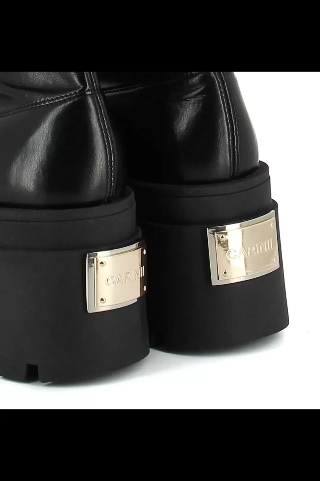 Damskie Carinii Czarne Botki Damskie | Jesienne*Czarne botki na koturnie --B9752-E50-000-000-E67