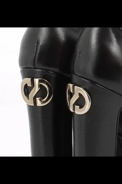 Damskie Carinii Czarne Półbuty Damskie | Eleganckie*Czarne czółenka skórzane --B9295-E50-000-000-G17