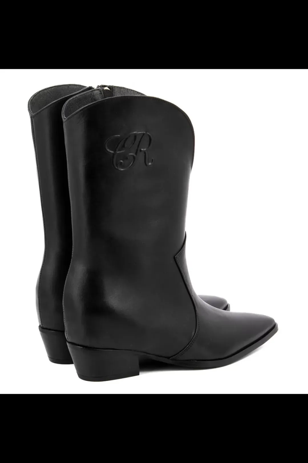 Damskie Carinii Czarne Botki Damskie | Na Obcasie*Czarne kowbojki damskie --B8877-E50-000-000-D87