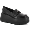Damskie Carinii Czarne Półbuty Damskie | Eleganckie*Czarne mokasyny na platformie --B9385-J23-000-000-G36