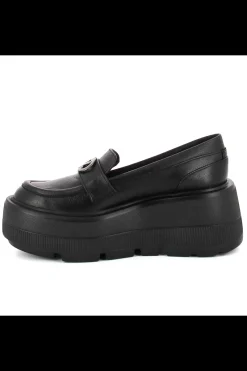 Damskie Carinii Czarne Półbuty Damskie | Eleganckie*Czarne mokasyny na platformie --B9385-J23-000-000-G36