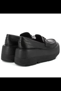 Damskie Carinii Czarne Półbuty Damskie | Eleganckie*Czarne mokasyny na platformie --B9385-J23-000-000-G36