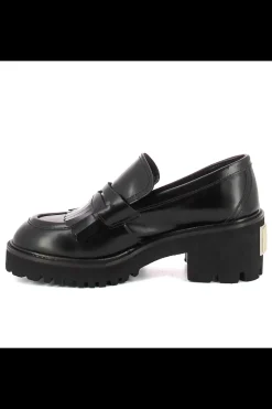 Damskie Carinii Eleganckie | Na Obcasie*Czarne mokasyny z ozdobą --B10228-E50-000-000-000