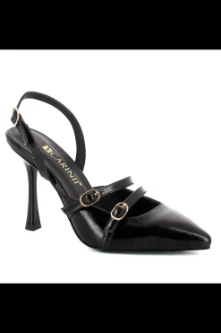 Damskie Carinii Czarne Półbuty Damskie | Eleganckie*Czarne skórzane czółenka --B9966-037-000-000-000