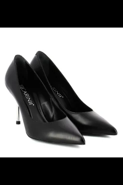 Damskie Carinii Czarne Półbuty Damskie | Eleganckie*Czarne skórzane czółenka --B6416-353-000-000-000