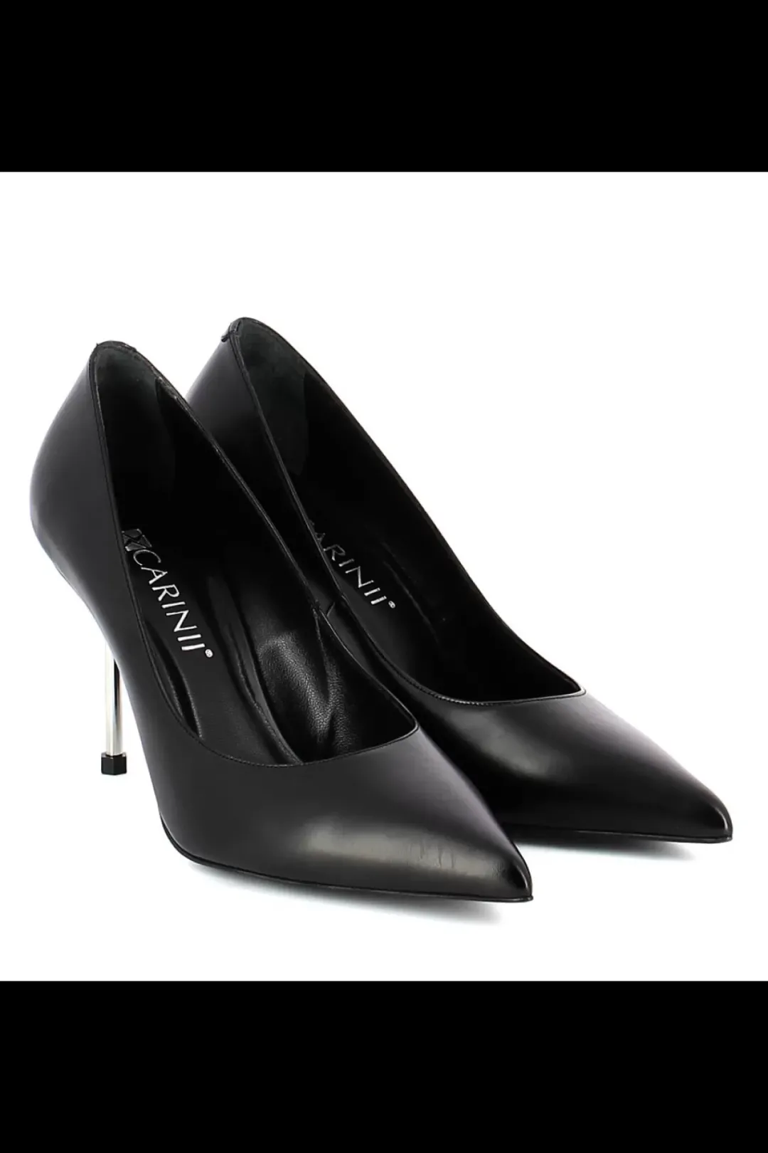 Damskie Carinii Czarne Półbuty Damskie | Eleganckie*Czarne skórzane czółenka --B6416-353-000-000-000