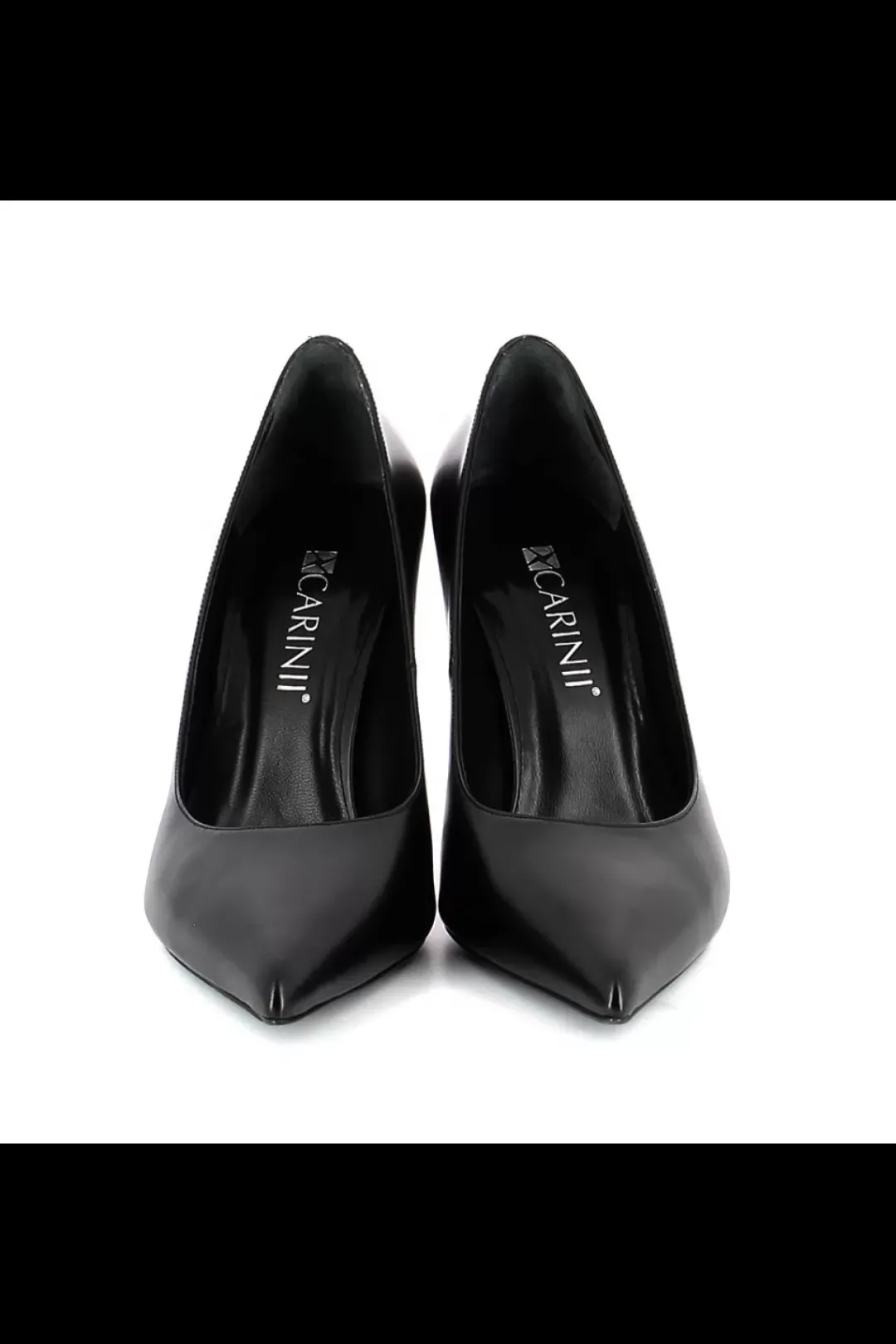 Damskie Carinii Czarne Półbuty Damskie | Eleganckie*Czarne skórzane czółenka --B6416-353-000-000-000