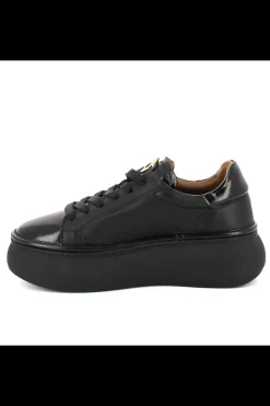 Damskie Carinii Skórzane Sneakersy Damskie | Czarne Sneakersy Damskie*Czarne sneakersy lakierowane --B10223-E50-000-000-000