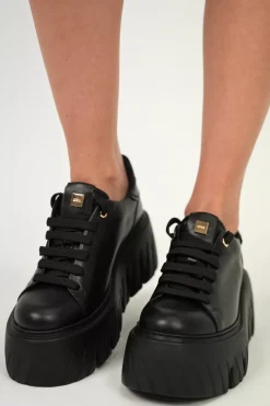 Damskie Carinii Na Platformie | Czarne Sneakersy Damskie*Czarne sneakersy na platformie --B10076-E50-000-000-000