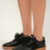 Damskie Carinii Skórzane Sneakersy Damskie | Czarne Sneakersy Damskie*Czarne sneakersy skórzane --B10331-E50-000-000-000
