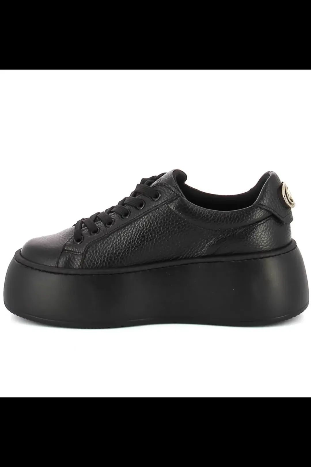 Damskie Carinii Skórzane Sneakersy Damskie | Czarne Sneakersy Damskie*Czarne sneakersy skórzane --B9040-J23-000-000-G23