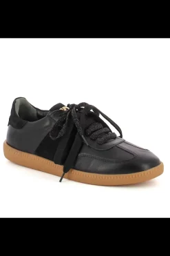 Damskie Carinii Skórzane Sneakersy Damskie | Czarne Sneakersy Damskie*Czarne sneakersy skórzane --B10331-E50-000-000-000