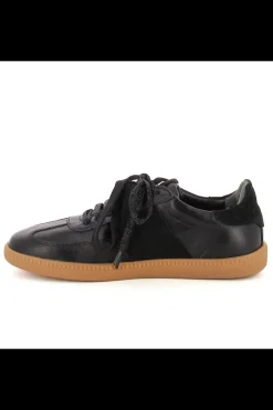 Damskie Carinii Skórzane Sneakersy Damskie | Czarne Sneakersy Damskie*Czarne sneakersy skórzane --B10331-E50-000-000-000