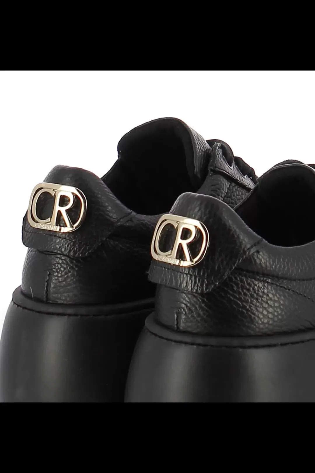 Damskie Carinii Skórzane Sneakersy Damskie | Czarne Sneakersy Damskie*Czarne sneakersy skórzane --B9040-J23-000-000-G23