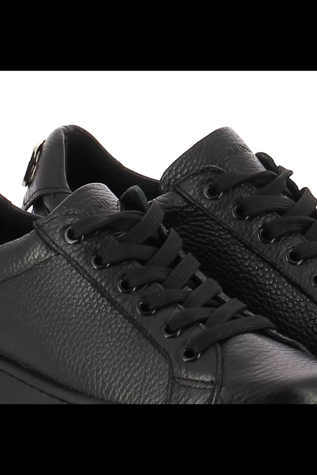 Damskie Carinii Skórzane Sneakersy Damskie | Czarne Sneakersy Damskie*Czarne sneakersy skórzane --B9040-J23-000-000-G23