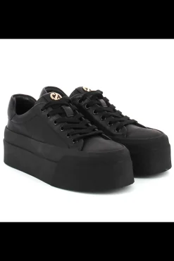 Damskie Carinii Skórzane Sneakersy Damskie | Czarne Sneakersy Damskie*Czarne sneakersy z ozdobą --B10032-353-000-000-000