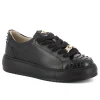 Damskie Carinii Skórzane Sneakersy Damskie | Czarne Sneakersy Damskie*Czarne sneakersy z ozdobami --B10222-E50-000-000-000