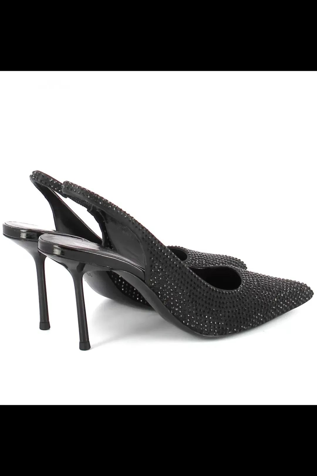 Damskie Carinii Czarne Półbuty Damskie | Eleganckie*Czółenka czarne z cyrkoniami --B6464-353-000-000-000