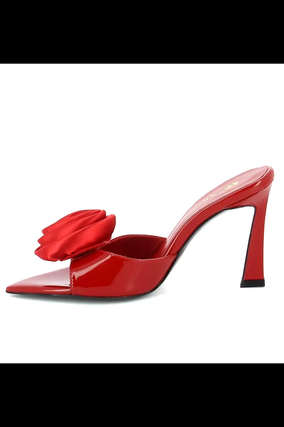 Carinii Na Obcasie | Eleganckie*Czerwone klapki na obcasie z ozdobą --B10279-203-000-000-000
