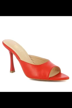 Carinii Na Obcasie | Eleganckie*Czerwone klapki na szpilce --B6421-503-000-000-000