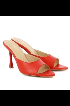 Carinii Na Obcasie | Eleganckie*Czerwone klapki na szpilce --B6421-503-000-000-000