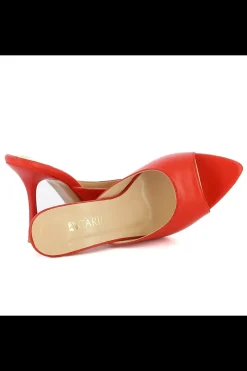 Carinii Na Obcasie | Eleganckie*Czerwone klapki na szpilce --B6421-503-000-000-000