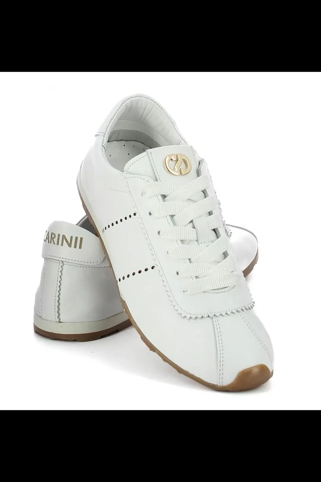 Damskie Carinii Skórzane Sneakersy Damskie | Białe Sneakersy Damskie*Komfortowe skórzane sneakersy --B10355-L46-000-000-000