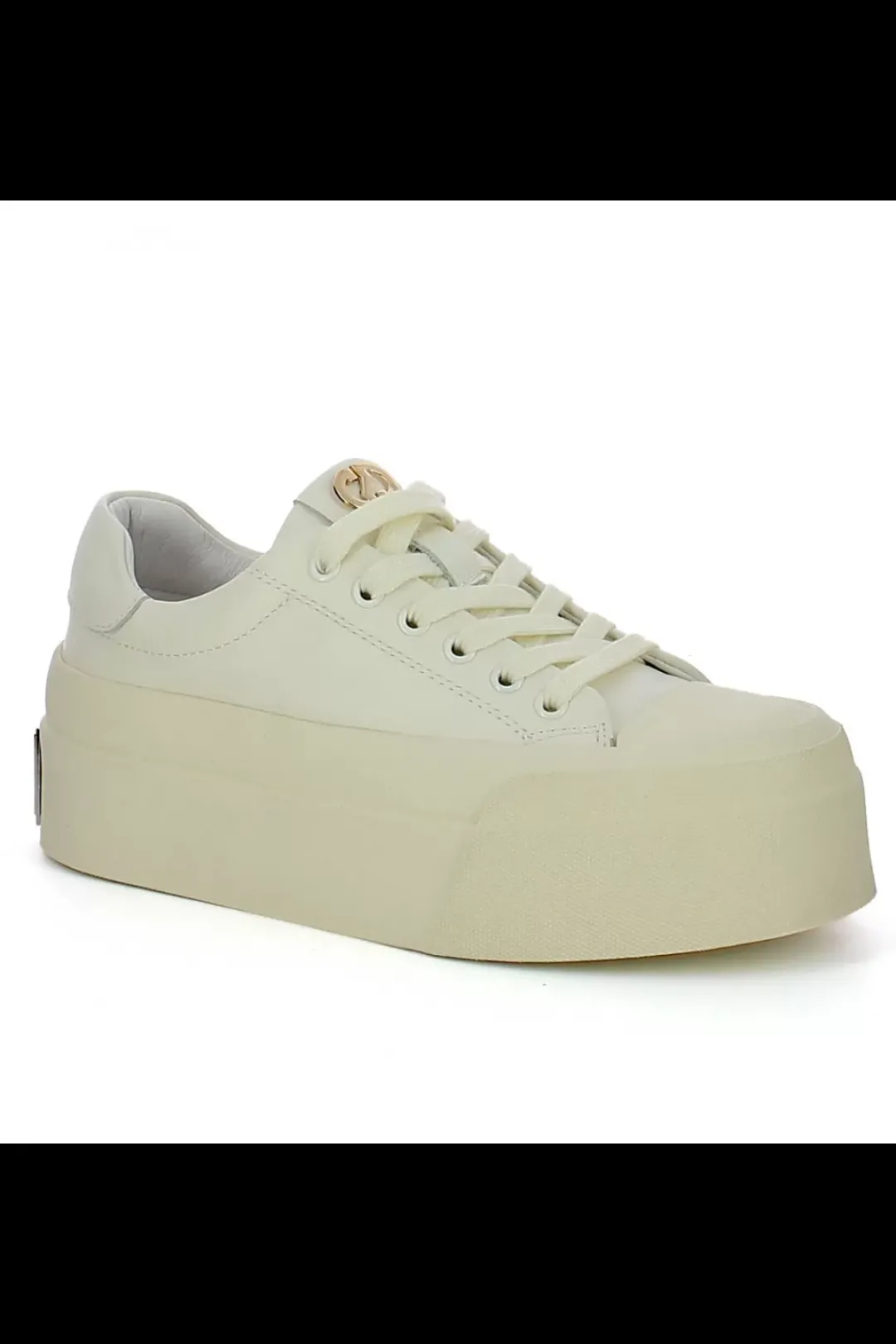 Damskie Carinii Beżowe Sneakersy Damskie*Kremowe sneakersy z ozdobą --B10032-491-000-000-000