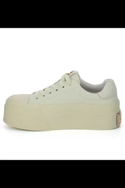 Damskie Carinii Beżowe Sneakersy Damskie*Kremowe sneakersy z ozdobą --B10032-491-000-000-000