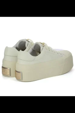 Damskie Carinii Beżowe Sneakersy Damskie*Kremowe sneakersy z ozdobą --B10032-491-000-000-000