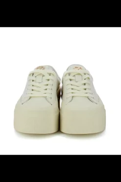 Damskie Carinii Beżowe Sneakersy Damskie*Kremowe sneakersy z ozdobą --B10032-491-000-000-000