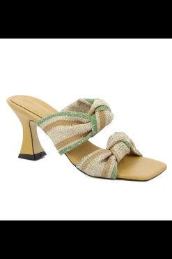 Carinii Na Obcasie | Eleganckie*Musztardowe klapki na obcasie --B6412-619-491-000-000