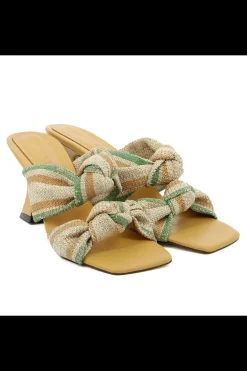 Carinii Na Obcasie | Eleganckie*Musztardowe klapki na obcasie --B6412-619-491-000-000