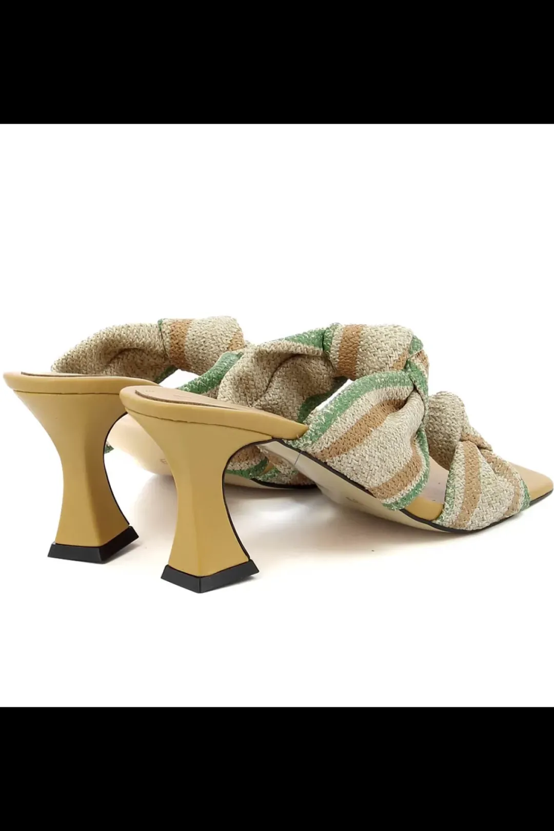 Carinii Na Obcasie | Eleganckie*Musztardowe klapki na obcasie --B6412-619-491-000-000