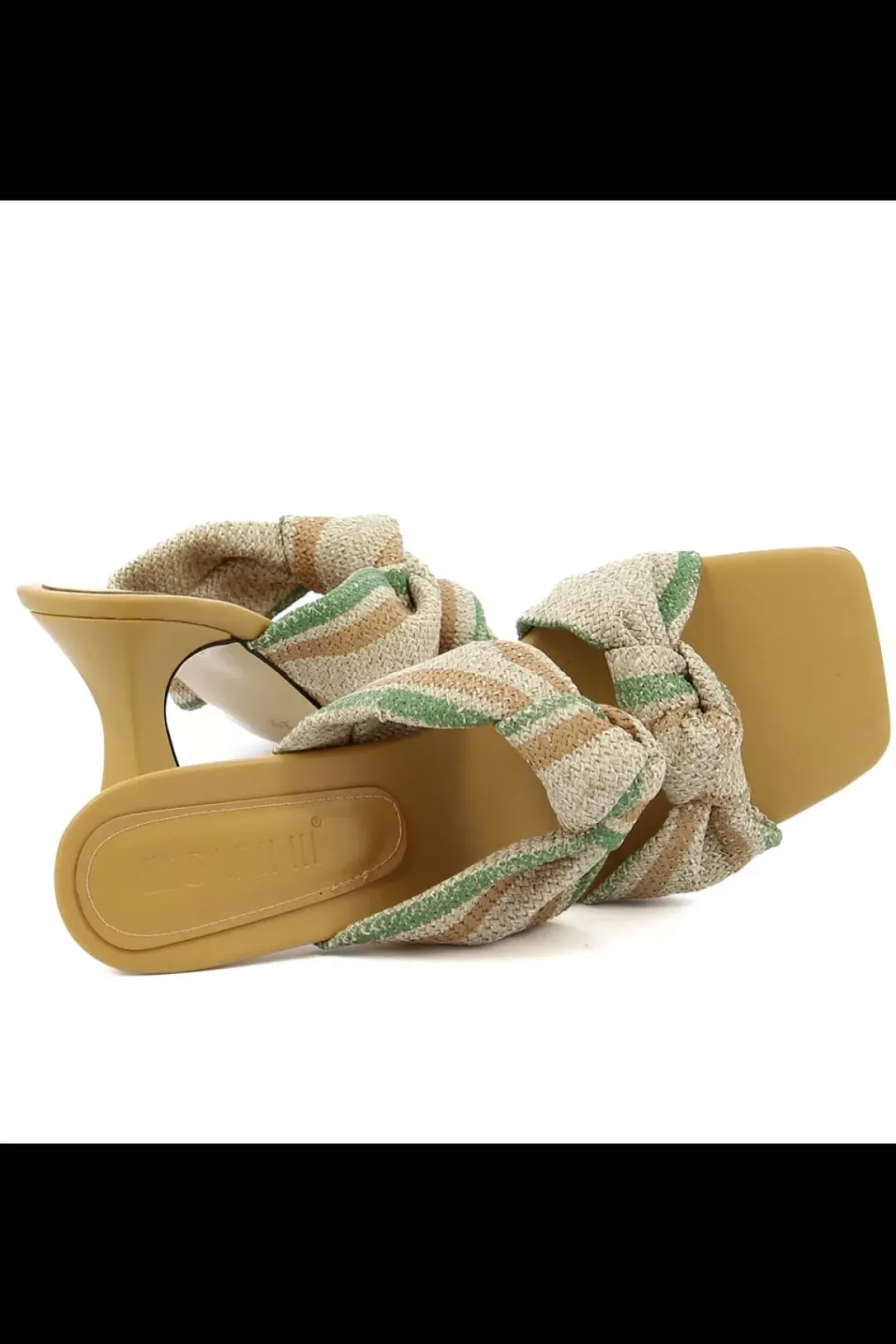 Carinii Na Obcasie | Eleganckie*Musztardowe klapki na obcasie --B6412-619-491-000-000