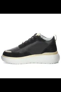 Damskie Carinii Skórzane Sneakersy Damskie | Na Platformie*Skórzane sneakersy czarne --B9971-353-180-000-000