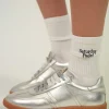 Damskie Carinii Skórzane Sneakersy Damskie*Srebrne sneakersy skórzane --B10331-080-000-000-000