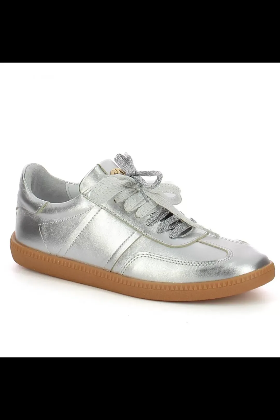 Damskie Carinii Skórzane Sneakersy Damskie*Srebrne sneakersy skórzane --B10331-080-000-000-000
