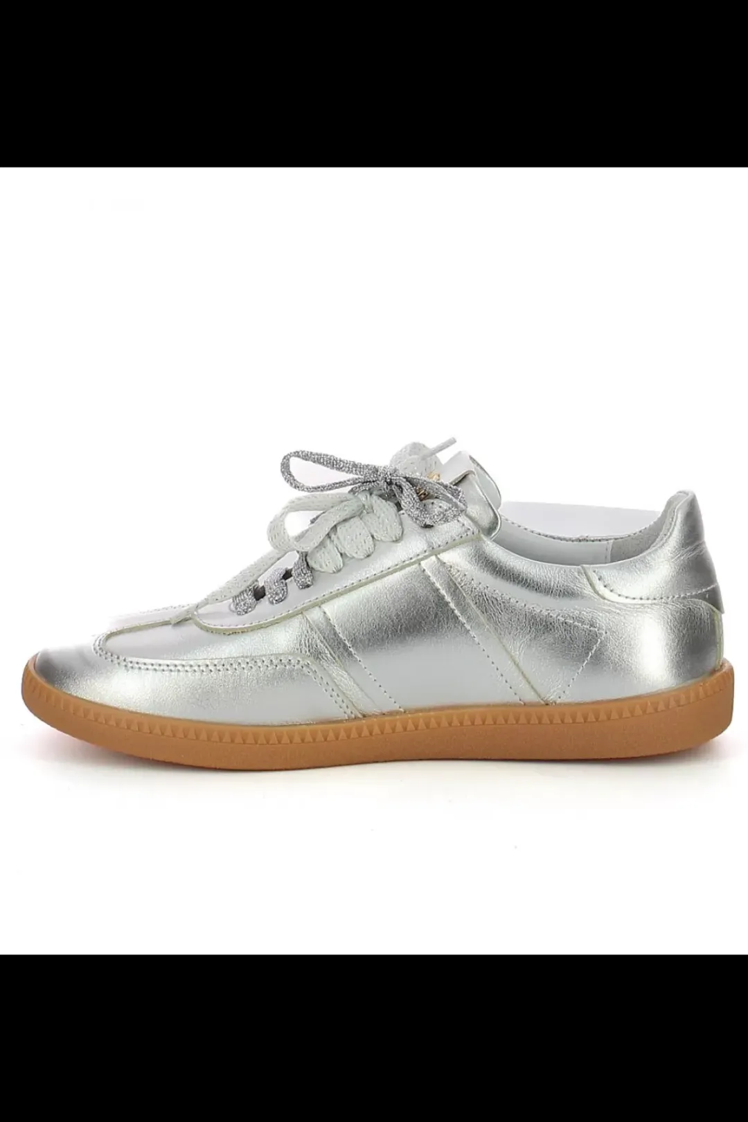 Damskie Carinii Skórzane Sneakersy Damskie*Srebrne sneakersy skórzane --B10331-080-000-000-000