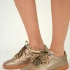 Damskie Carinii Skórzane Sneakersy Damskie*Złote sneakersy skórzane --B10331-180-000-000-000