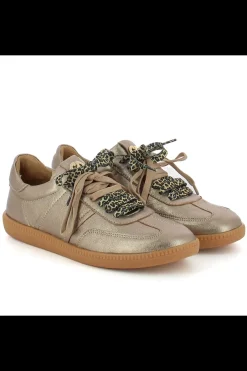 Damskie Carinii Skórzane Sneakersy Damskie*Złote sneakersy skórzane --B10331-180-000-000-000